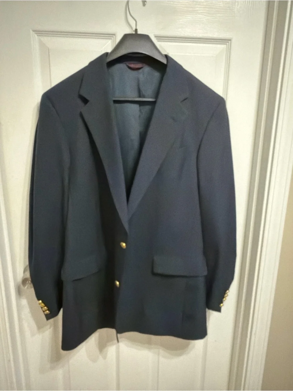 Hart Schaffner Marx Dark Navy Blazer with Gold Buttons